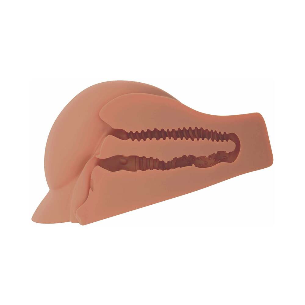 Close-up of pleasure nub-lined tunnel entries